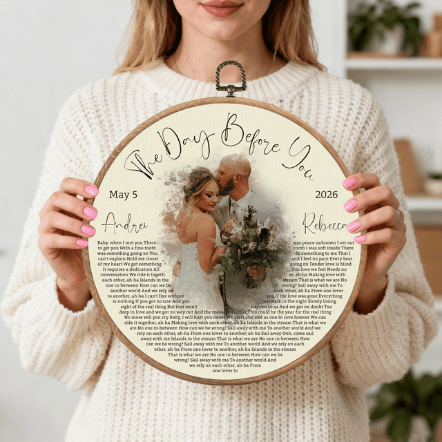 Personalized Song Lyrics Vinyl Record - Framed Round Wall Art - KAMI10