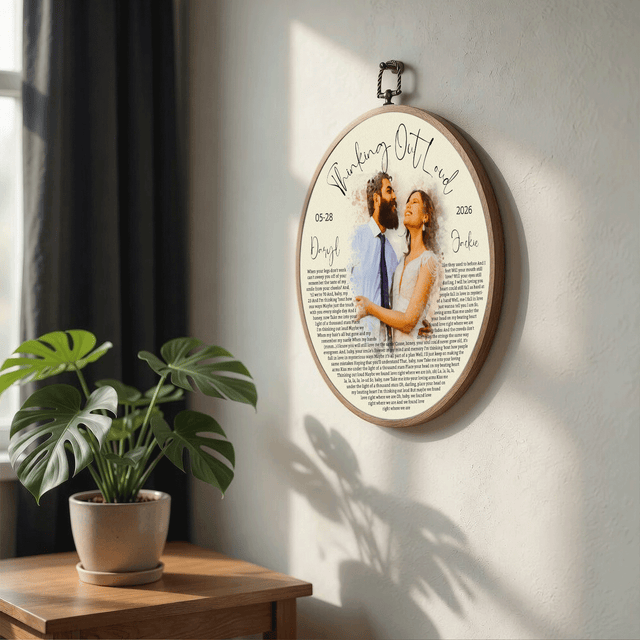 Personalized Song Lyrics Vinyl Record - Framed Round Wall Art - KAMI10