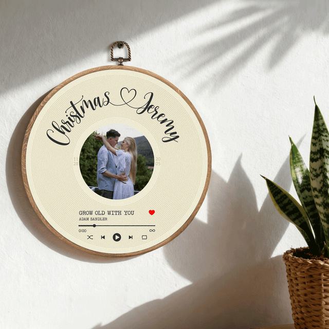 Personalized Song Lyrics Vinyl Record - Framed Round Wall Art - KAMI11