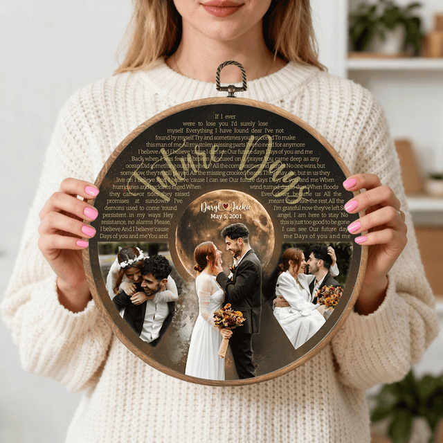 Personalized Song Lyrics Vinyl Record - Framed Round Wall Art - KAMI12
