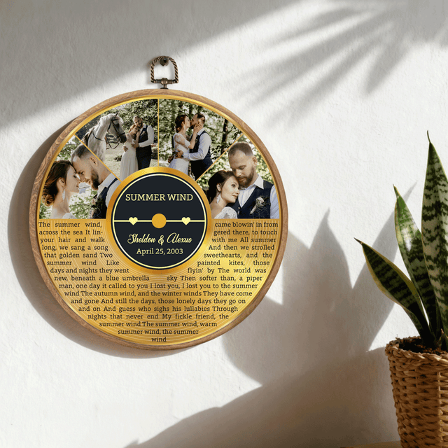Personalized Song Lyrics Vinyl Record - Framed Round Wall Art - KAMI19