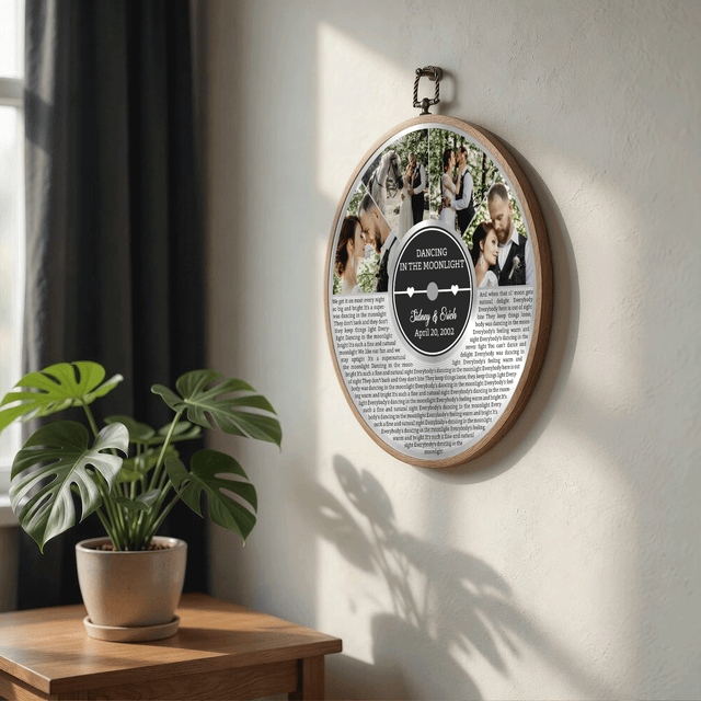 Personalized Song Lyrics Vinyl Record - Framed Round Wall Art - KAMI19