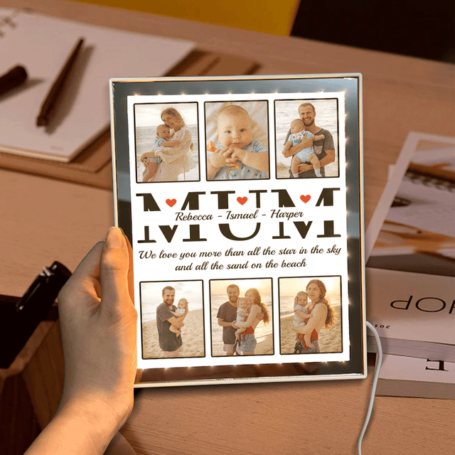 Custom LED Mirror Frame Lamp – Customize Name, Photos & Heartfelt Message
