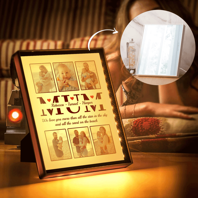 Custom LED Mirror Frame Lamp – Customize Name, Photos & Heartfelt Message