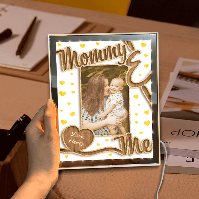 Personalized Mommy & Me LED Mirror Frame Lamp