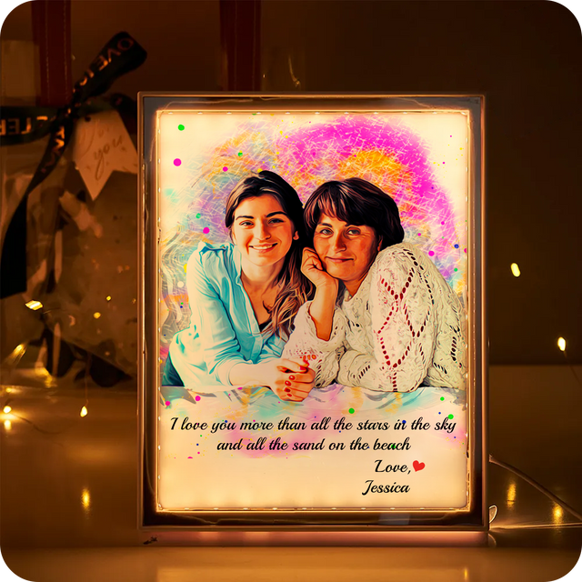 Custom LED Mirror Frame Lamp – Personalized Photo, Name & Message