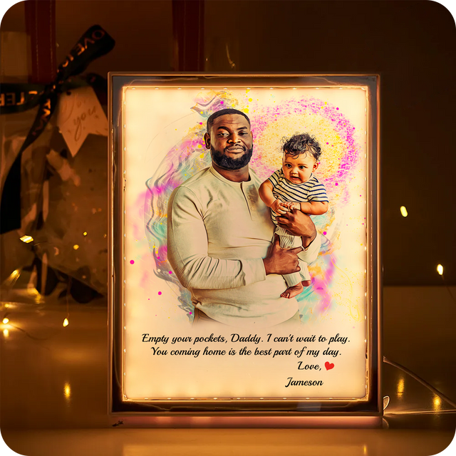 Custom LED Mirror Frame Lamp – Personalized Photo, Name & Message