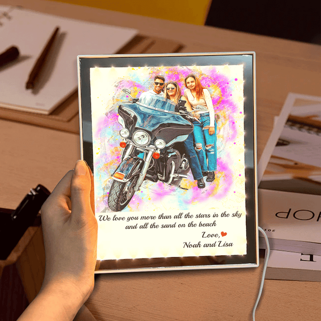 Custom LED Mirror Frame Lamp – Personalized Photo, Name & Message