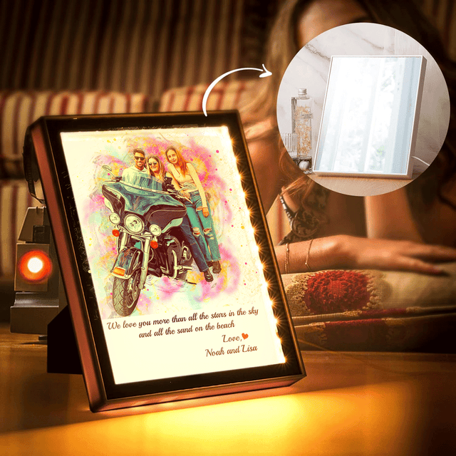 Custom LED Mirror Frame Lamp – Personalized Photo, Name & Message