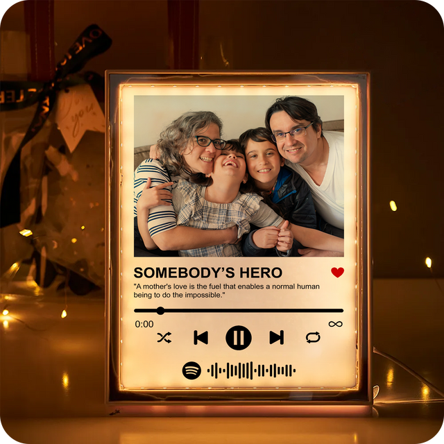 Custom LED Mirror Frame Lamp – Personalized Song, Photo & Music Player Style