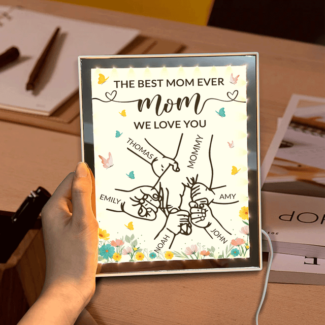 Custom LED Mirror Frame Lamp - The Best Mom Ever