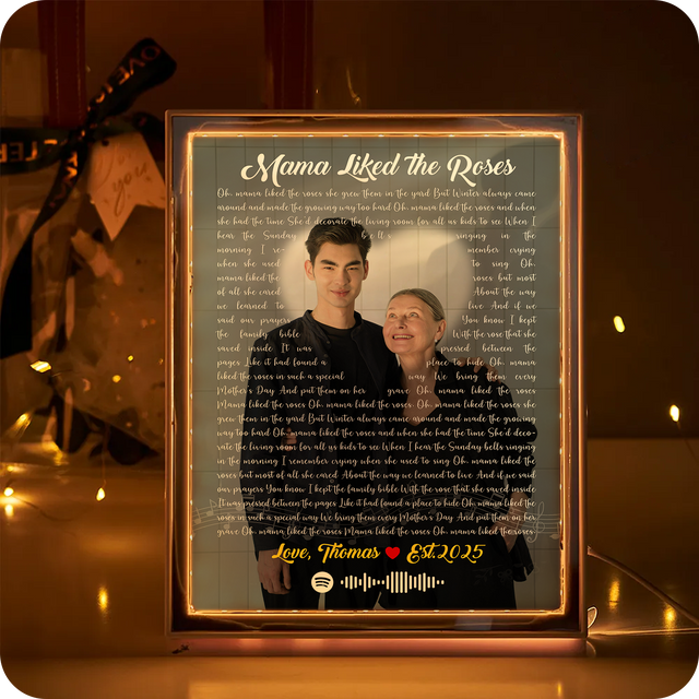 Personalized Photo, Song Lyrics & Name - Custom LED Mirror Frame Lamp