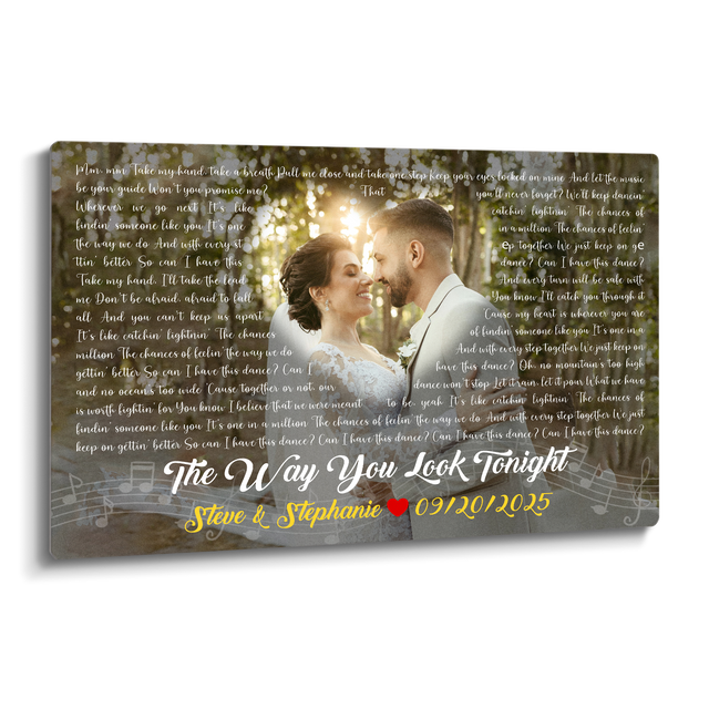 Personalized Photo & Song Lyrics Metal Print