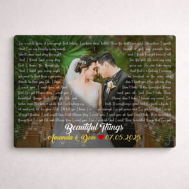 Personalized Photo & Song Lyrics Metal Print