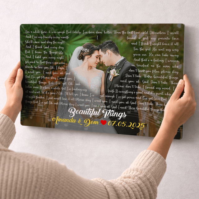 Personalized Photo & Song Lyrics Metal Print