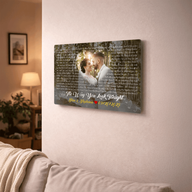 Personalized Photo & Song Lyrics Metal Print