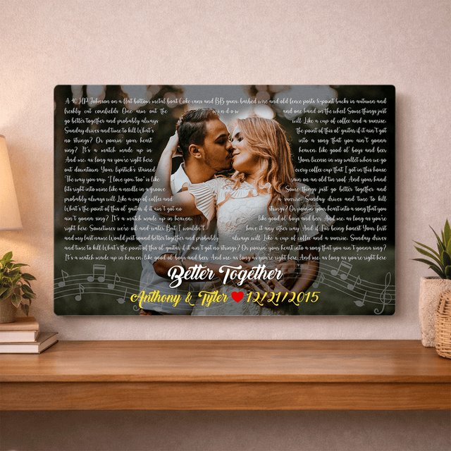 Personalized Photo & Song Lyrics Metal Print