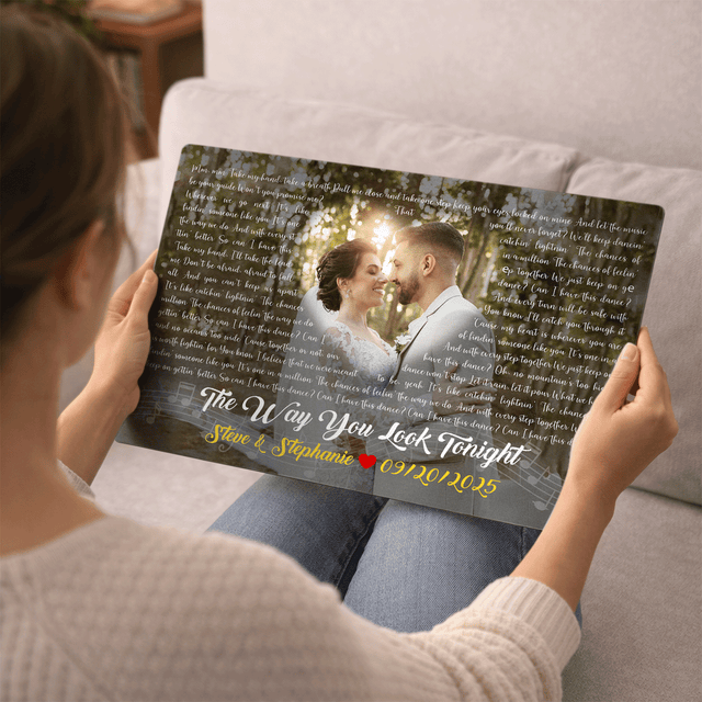 Personalized Photo & Song Lyrics Metal Print