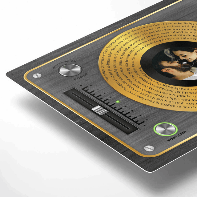 Personalized Vinyl Record Song Lyrics Metal Print