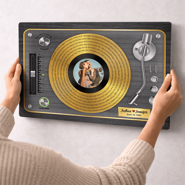 Personalized Vinyl Record Song Lyrics Metal Print