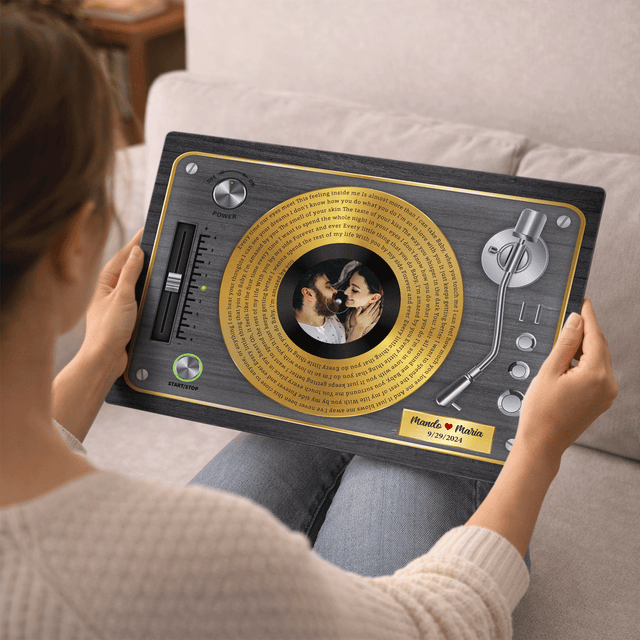 Personalized Vinyl Record Song Lyrics Metal Print