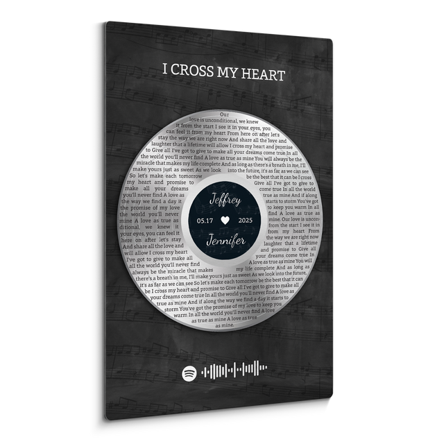 Personalized Anniversary Song Lyrics Metal Print