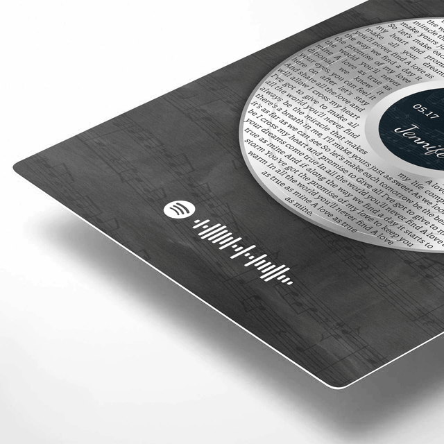 Personalized Anniversary Song Lyrics Metal Print