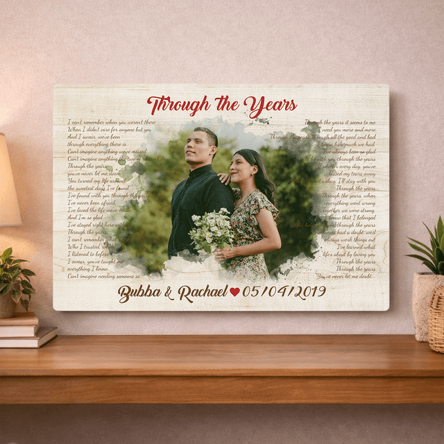 Personalized Wedding Photo & Song Lyrics Metal Print