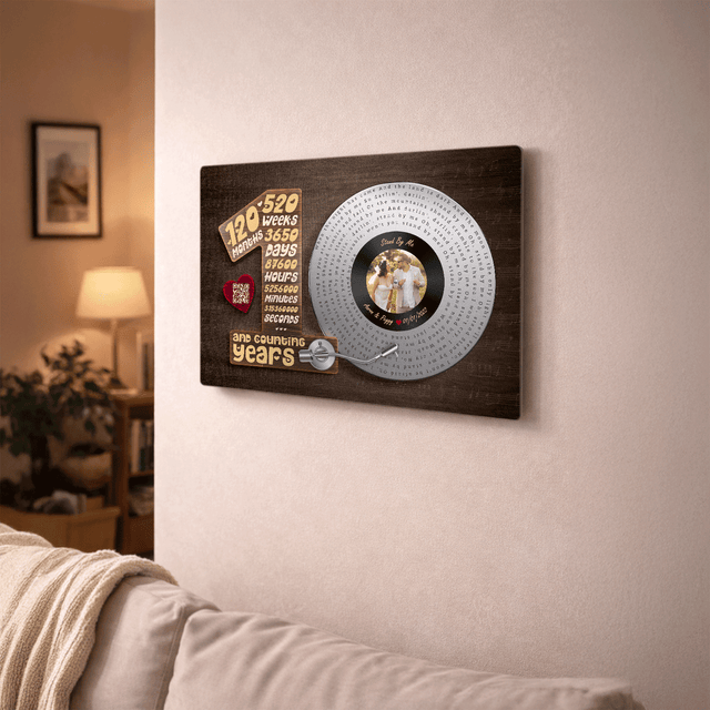 Personalized 10th Anniversary Vinyl Metal Print