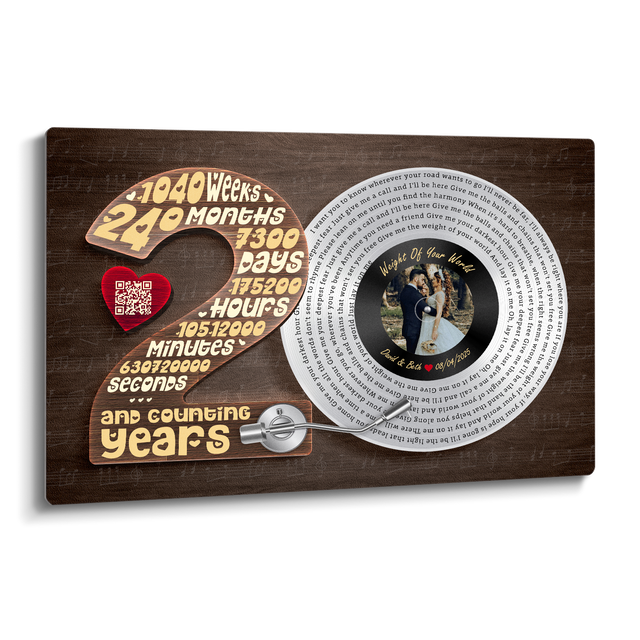 Personalized 20th Anniversary Vinyl Record Metal Print