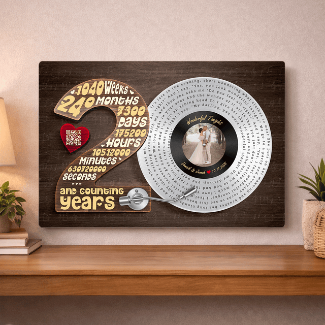 Personalized 20th Anniversary Vinyl Record Metal Print