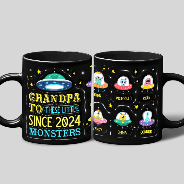 Grandpa to these Little Monsters, Custom 3D Mug