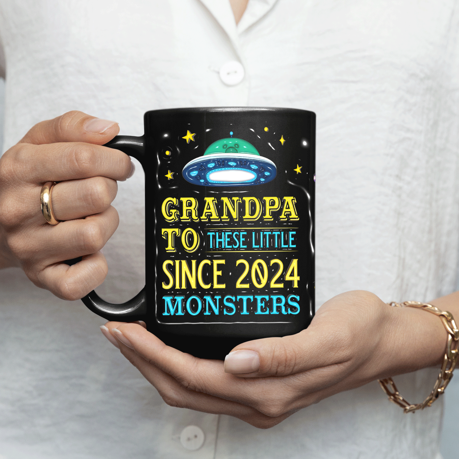 Grandpa to these Little Monsters, Custom 3D Mug