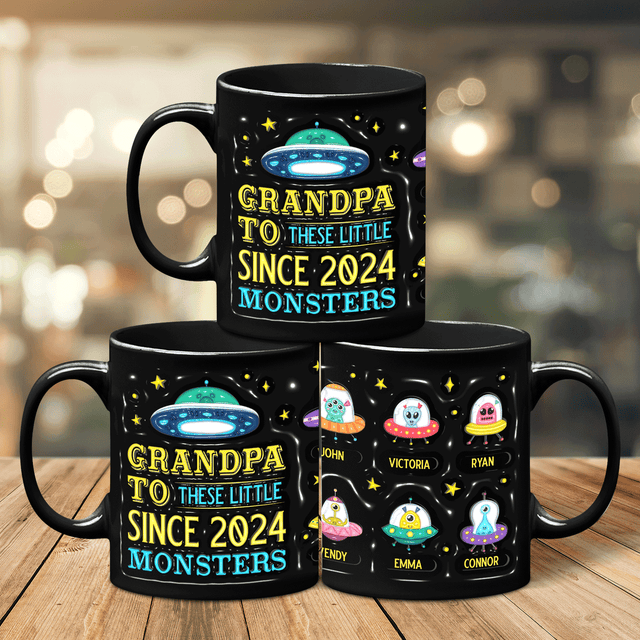 Grandpa to these Little Monsters, Custom 3D Mug