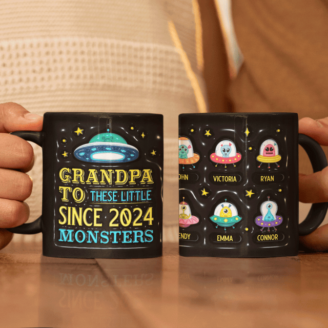 Grandpa to these Little Monsters, Custom 3D Mug