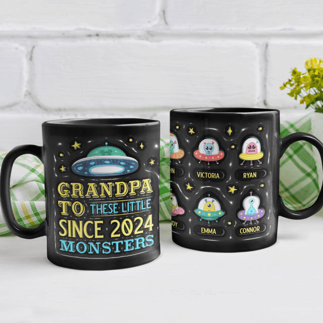 Grandpa to these Little Monsters, Custom 3D Mug