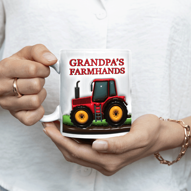 Daddy's Farmhands, Custom 3D Inflated Effect Printed Mug