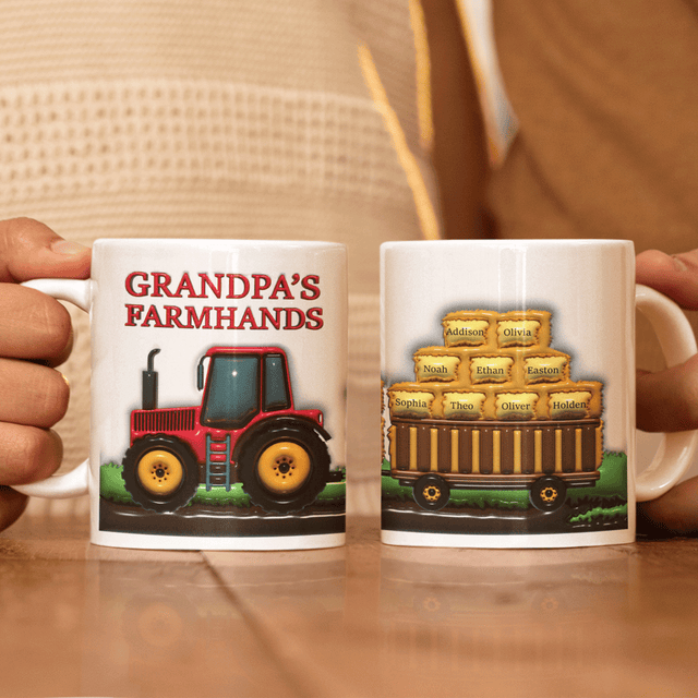 Daddy's Farmhands, Custom 3D Inflated Effect Printed Mug