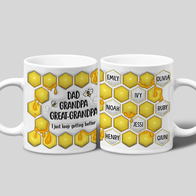 Dad Grandpa Beehive, Custom 3D Inflated Effect Printed Mug