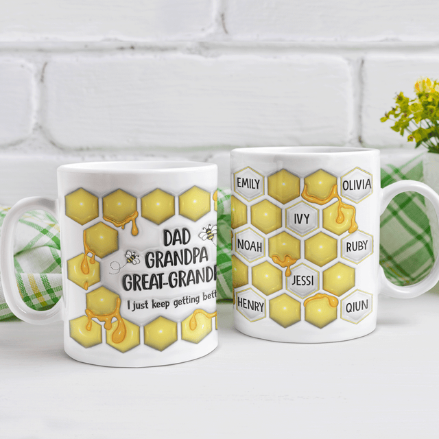 Dad Grandpa Beehive, Custom 3D Inflated Effect Printed Mug