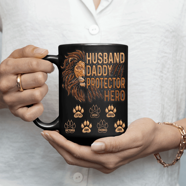 Husband Daddy Protector Hero Custom 3D Inflated Effect Printed Mug