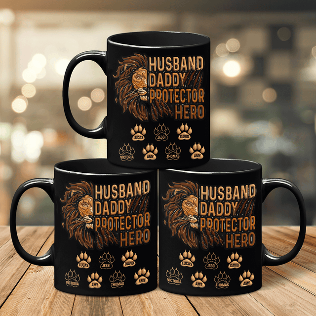 Husband Daddy Protector Hero Custom 3D Inflated Effect Printed Mug