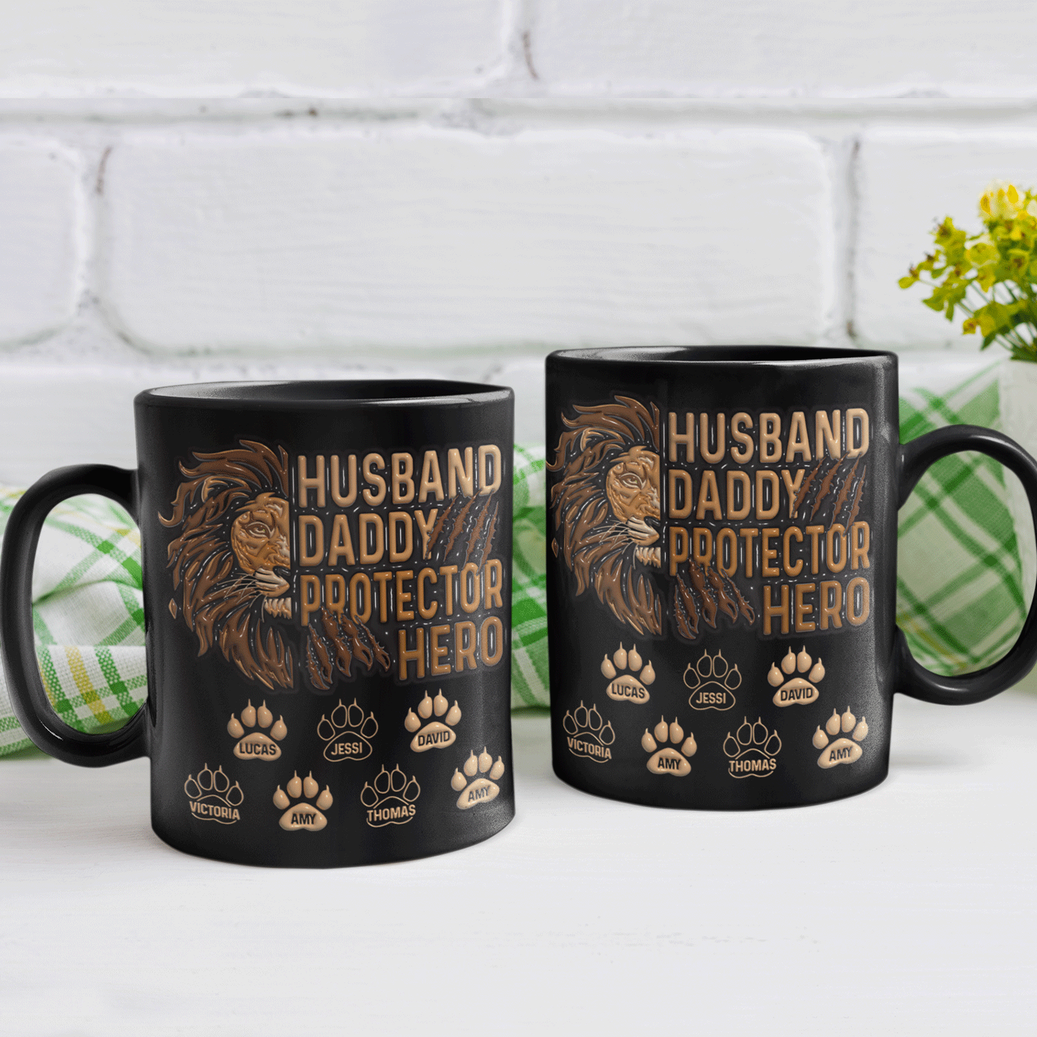 Husband Daddy Protector Hero Custom 3D Inflated Effect Printed Mug