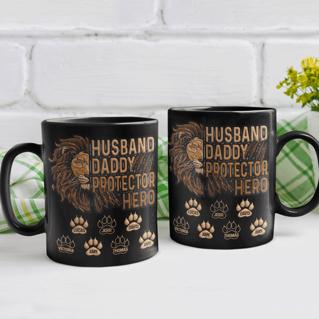 Husband Daddy Protector Hero Custom 3D Inflated Effect Printed Mug