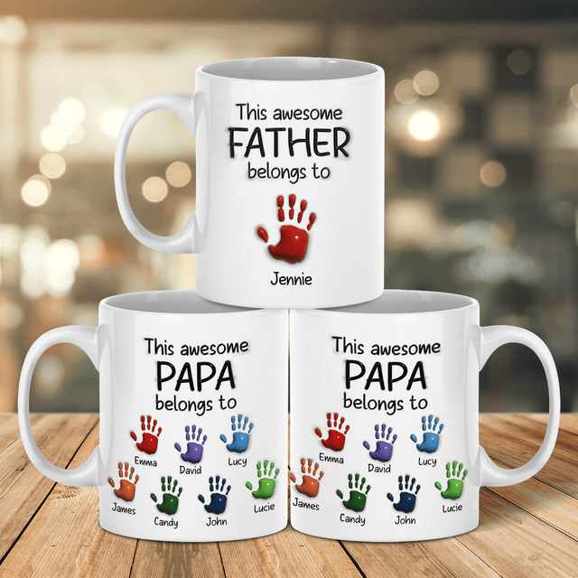 This Awesome Dad Grandpa Belongs To Custom 3D Inflated Effect Mug