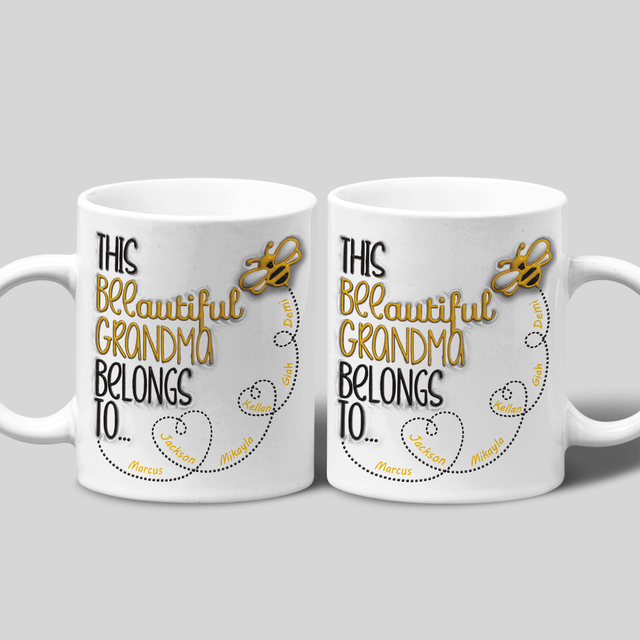 BEEautiful Grandma Custom 3D Inflated Effect Printed Mug