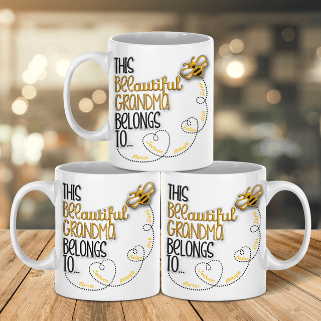 BEEautiful Grandma Custom 3D Inflated Effect Printed Mug