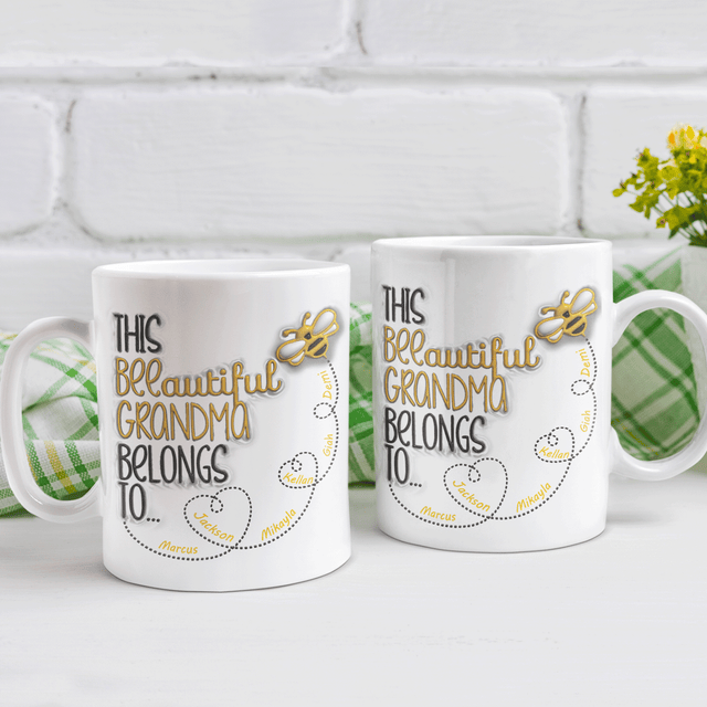 BEEautiful Grandma Custom 3D Inflated Effect Printed Mug
