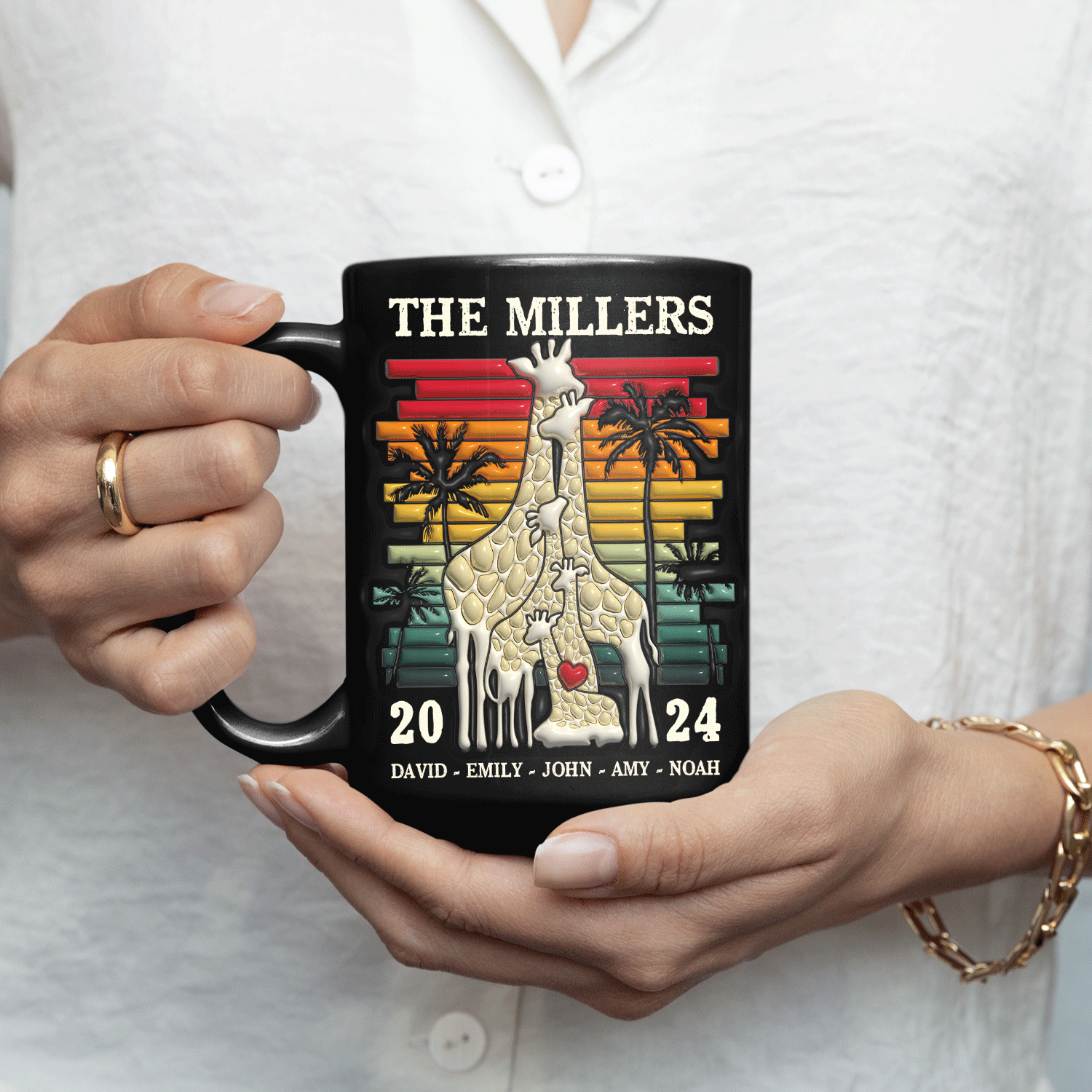 The Giraffe Family Custom 3D Inflated Effect Printed Mug