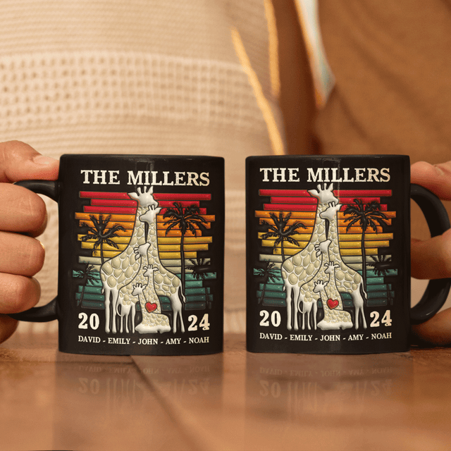 The Giraffe Family Custom 3D Inflated Effect Printed Mug